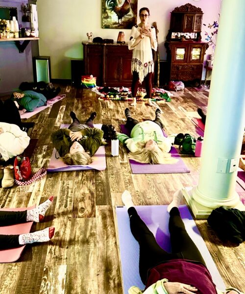 kelley teaching yoga